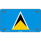 St Lucia Flag Metal Novelty License Plate 4" x 2.2" (MLP)