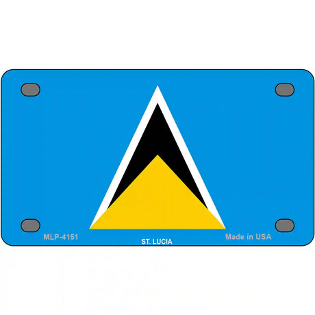 St Lucia Flag Metal Novelty License Plate 4" x 2.2" (MLP)