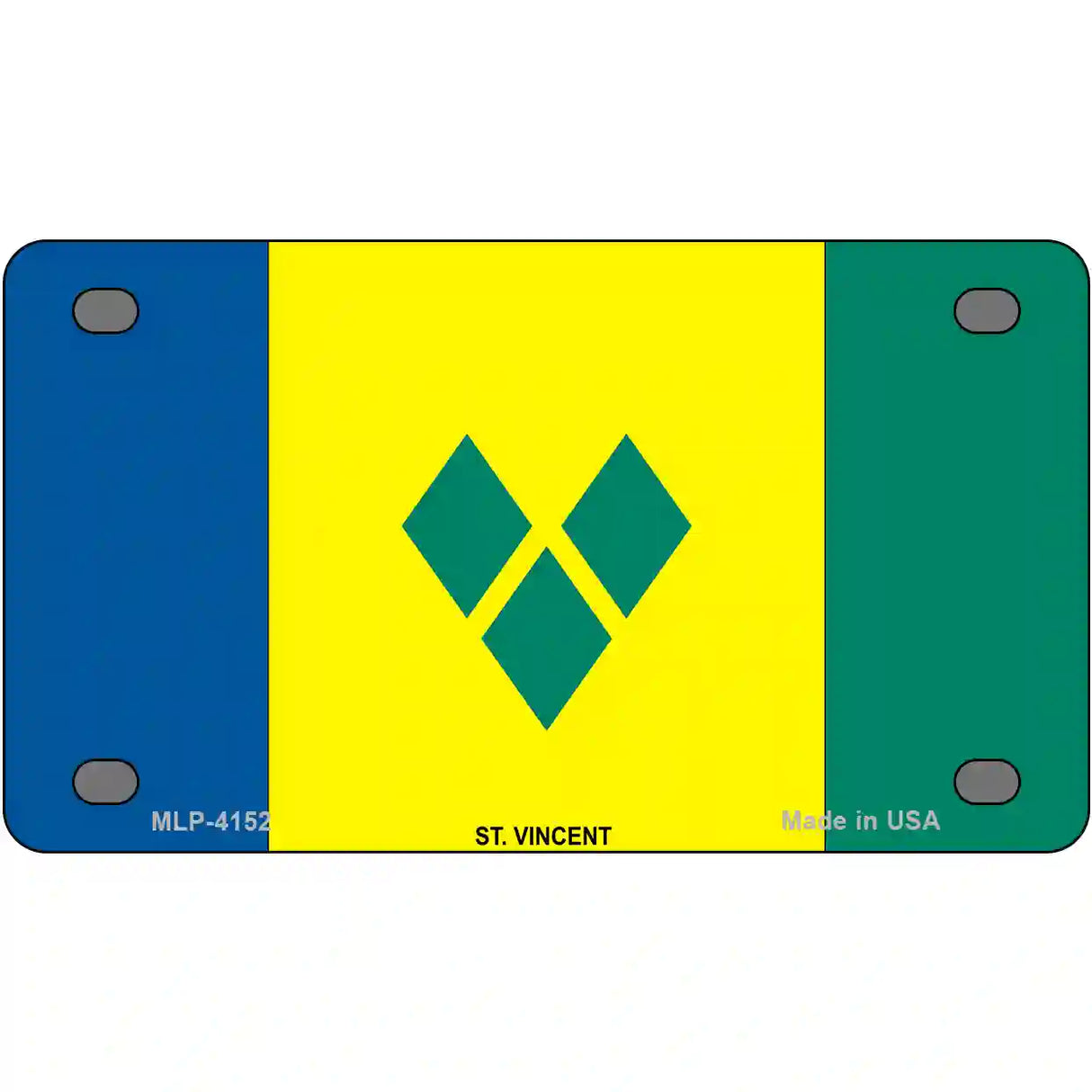 St Vincent Flag Metal Novelty License Plate 4" x 2.2" (MLP)