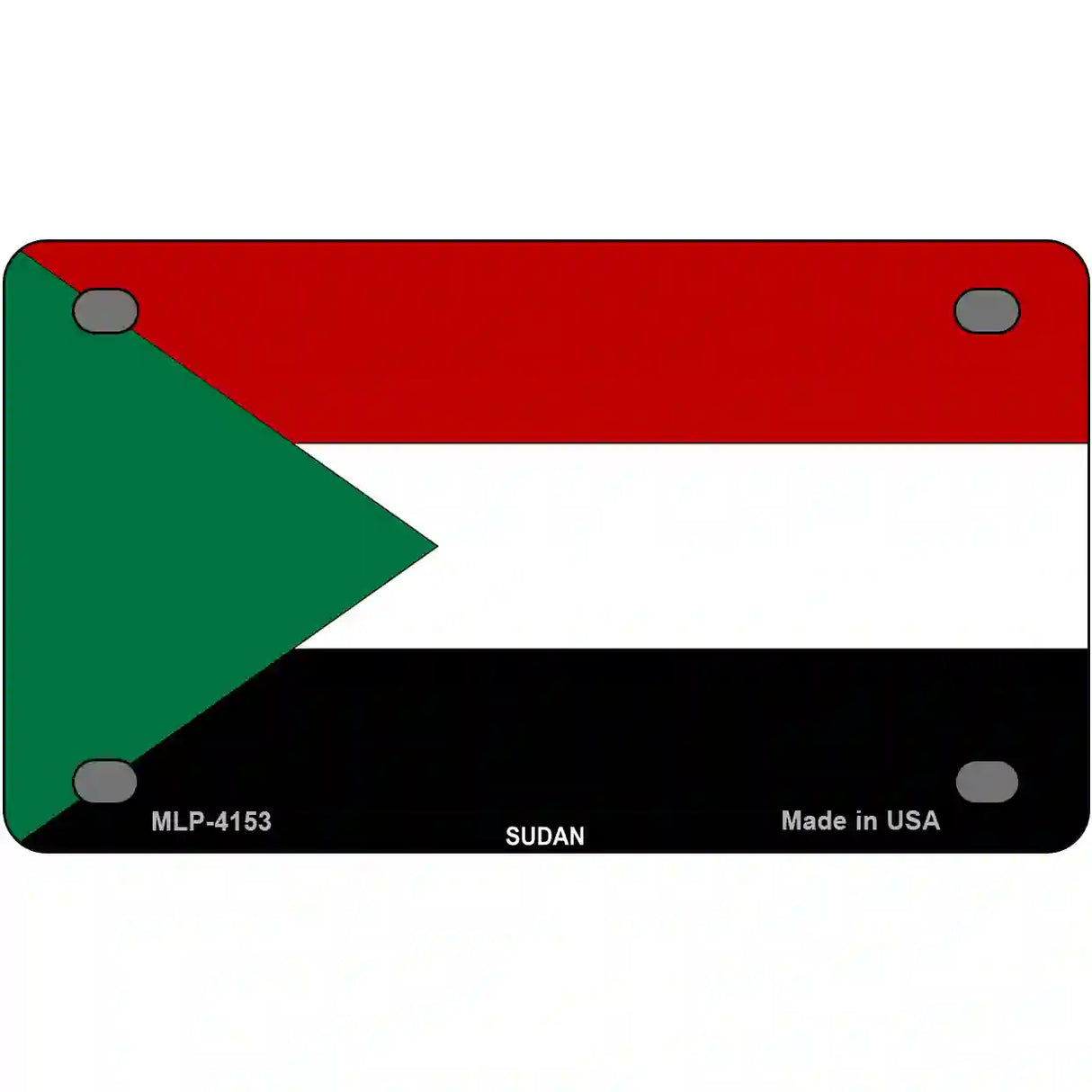 Sudan Flag Metal Novelty License Plate 4" x 2.2" (MLP)