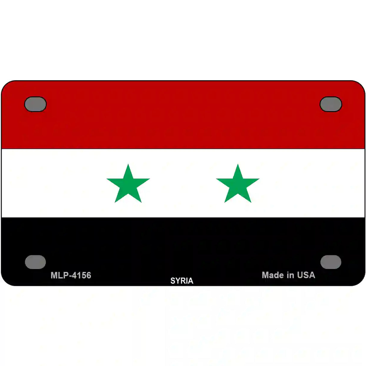 Syria Flag Metal Novelty License Plate 4" x 2.2" (MLP)