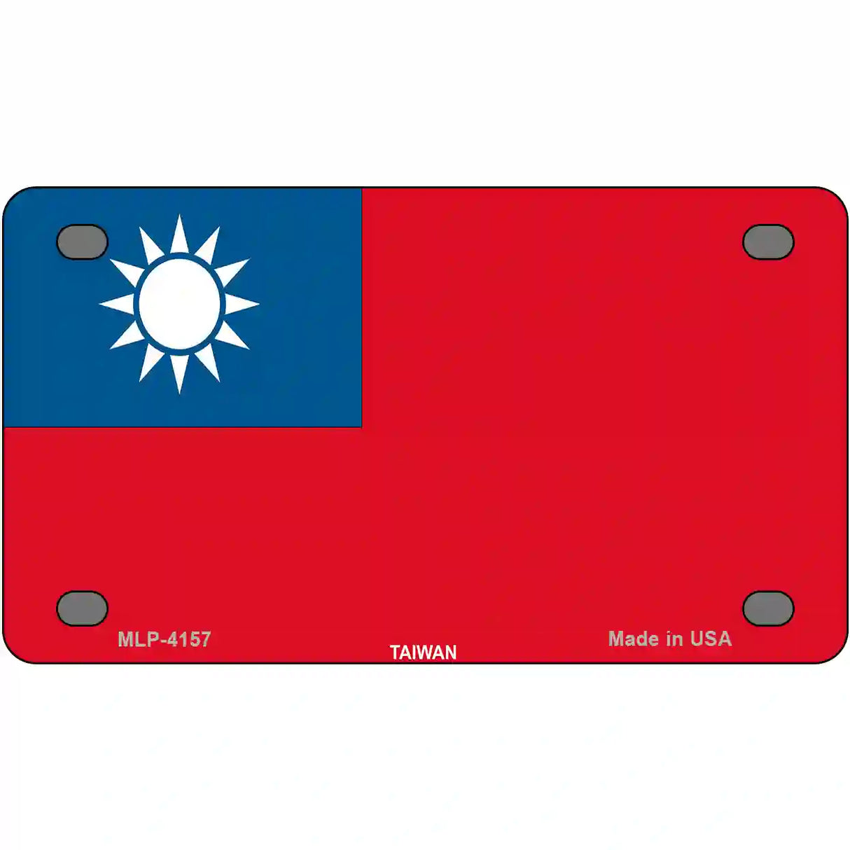 Taiwan Flag Metal Novelty License Plate 4" x 2.2" (MLP)