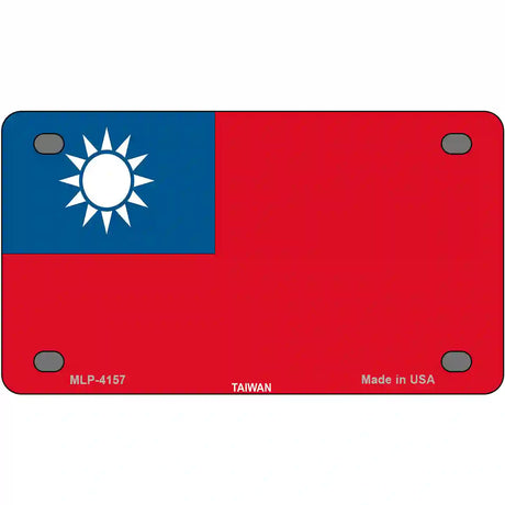 Taiwan Flag Metal Novelty License Plate 4" x 2.2" (MLP)