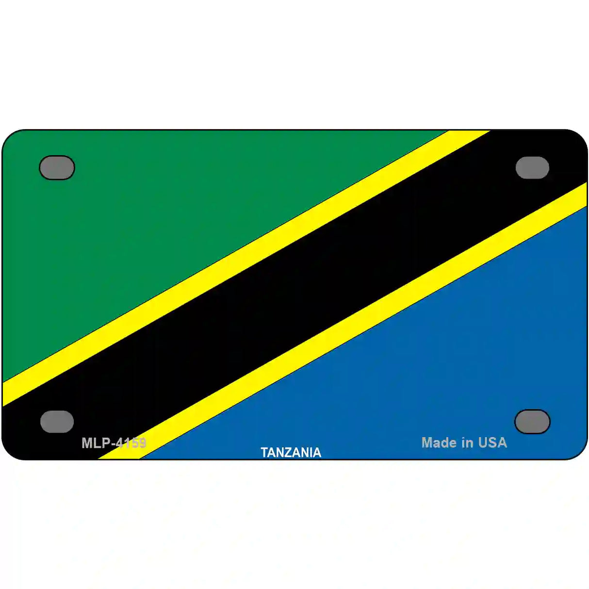 Tanzania Flag Metal Novelty License Plate 4" x 2.2" (MLP)