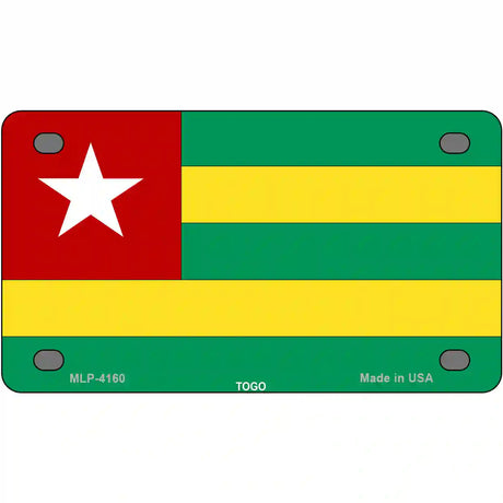 Togo Flag Metal Novelty License Plate 4" x 2.2" (MLP)