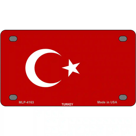 Turkey Flag Metal Novelty License Plate 4" x 2.2" (MLP)