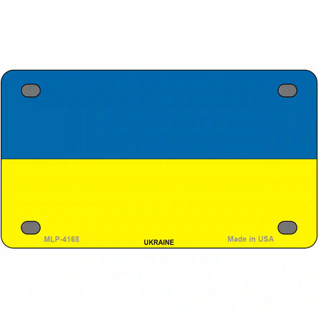 Ukraine Flag Metal Novelty License Plate 4" x 2.2" (MLP)