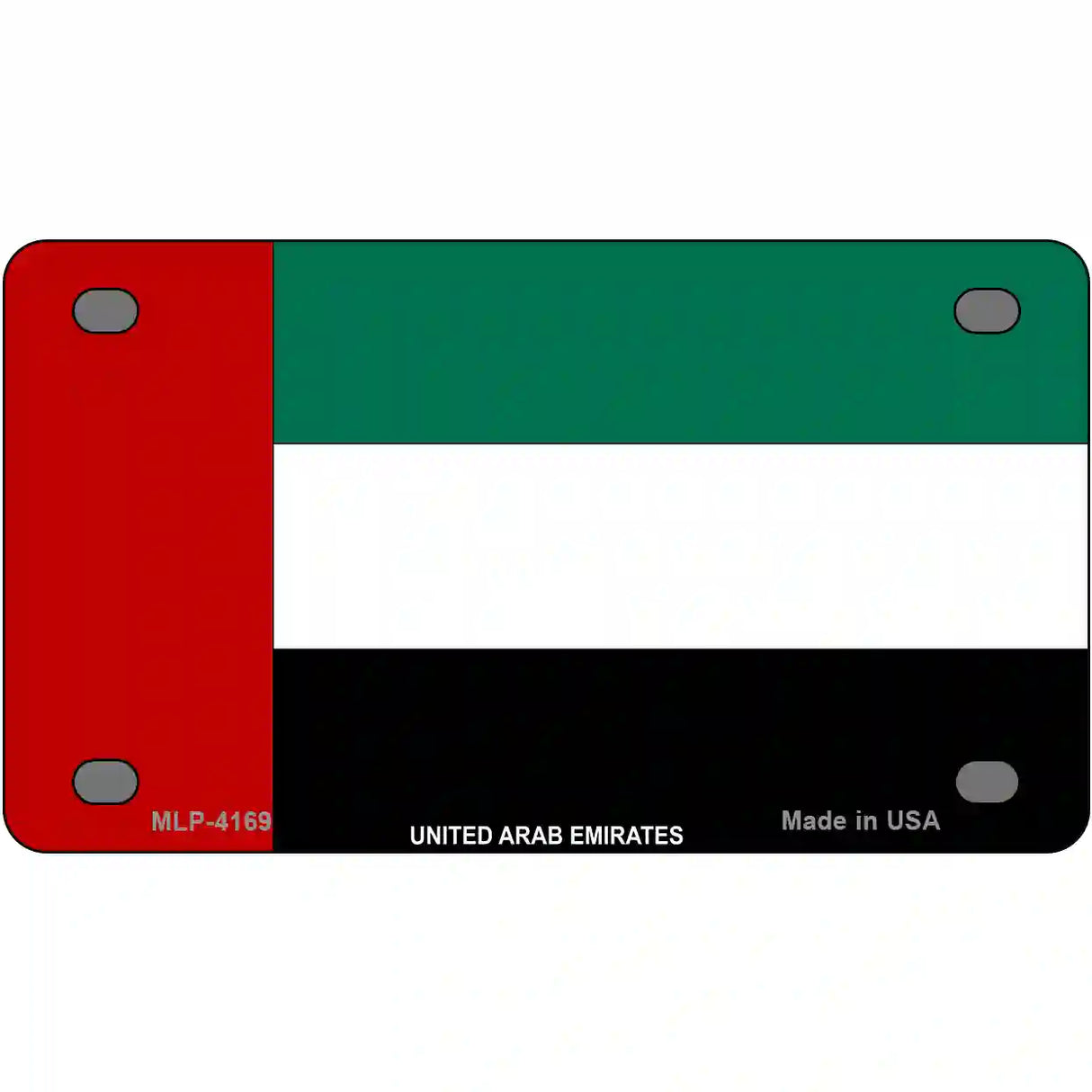 United Arab Emirates Flag Metal Novelty License Plate 4" x 2.2" (MLP)