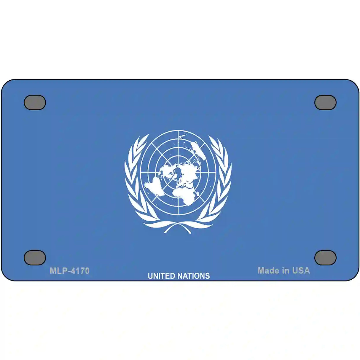 United Nations Flag Metal Novelty License Plate 4" x 2.2" (MLP)