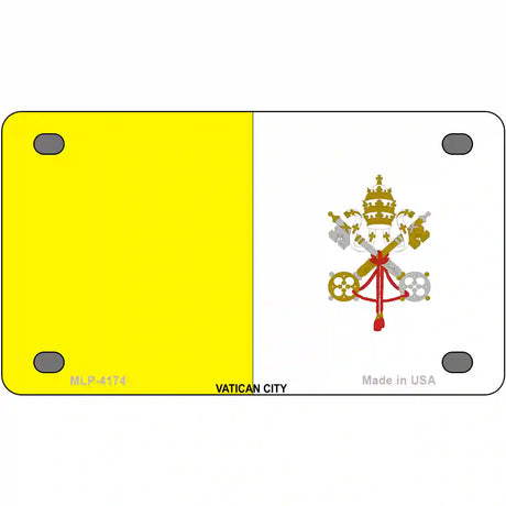 Vatican City Flag Metal Novelty License Plate 4" x 2.2" (MLP)