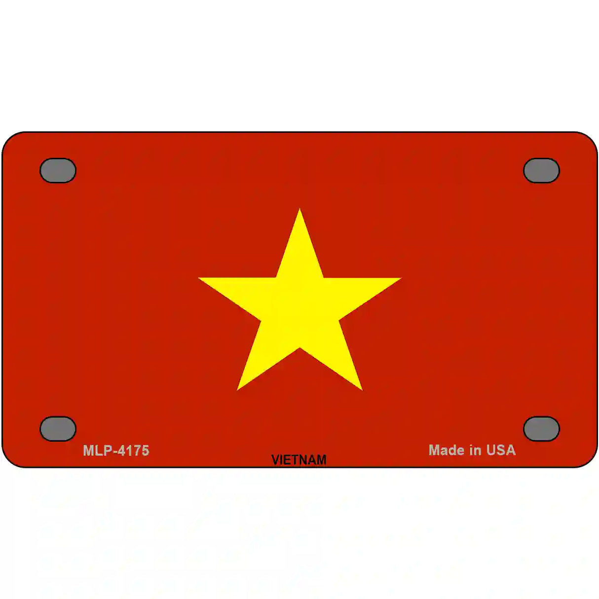 Vietnam Flag Metal Novelty License Plate 4" x 2.2" (MLP)