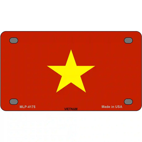 Vietnam Flag Metal Novelty License Plate 4" x 2.2" (MLP)