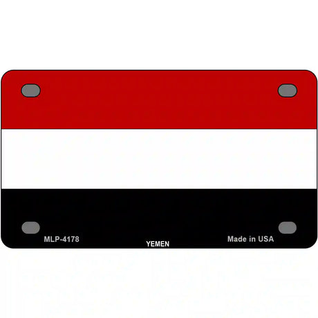 Yemen Flag Metal Novelty License Plate 4" x 2.2" (MLP)