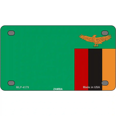 Zambia Flag Metal Novelty License Plate 4" x 2.2" (MLP)