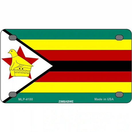 Zimbabwe Flag Metal Novelty License Plate 4" x 2.2" (MLP)