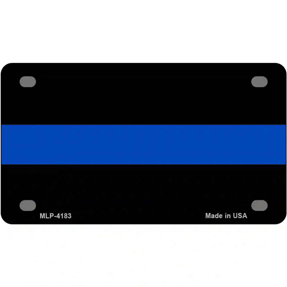 Thin Blue Line Police Metal Novelty License Plate 4" x 2.2" (MLP)