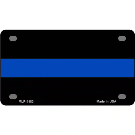 Thin Blue Line Police Metal Novelty License Plate 4" x 2.2" (MLP)