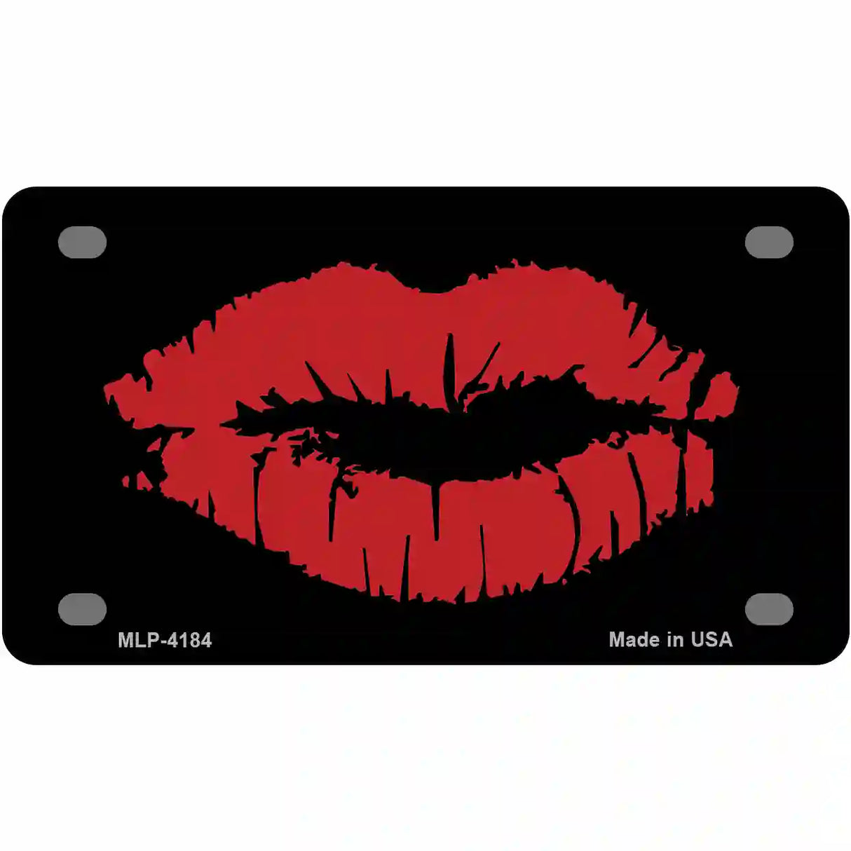 Full Red Lips Metal Novelty License Plate 4" x 2.2" (MLP)