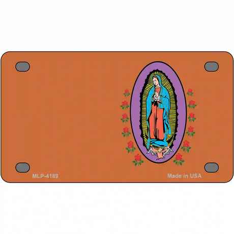 Virgin Mary Copper Metal Novelty License Plate 4" x 2.2" (MLP)