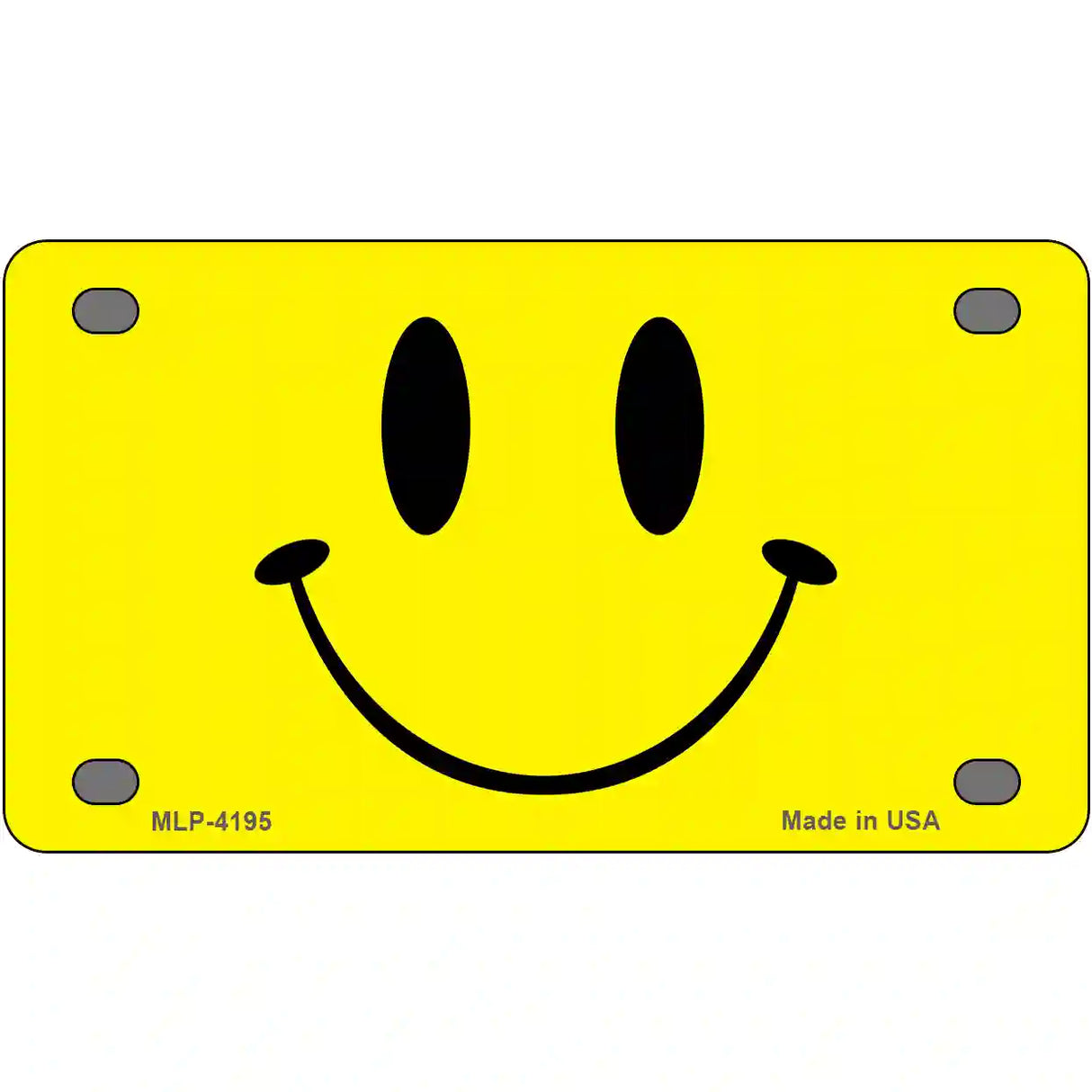 Happy Face Metal Novelty License Plate 4" x 2.2" (MLP)