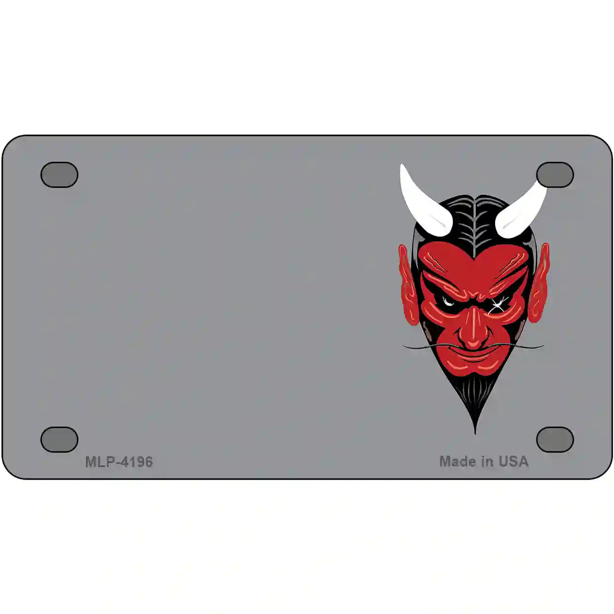 Devil Offset Metal Novelty License Plate 4" x 2.2" (MLP)