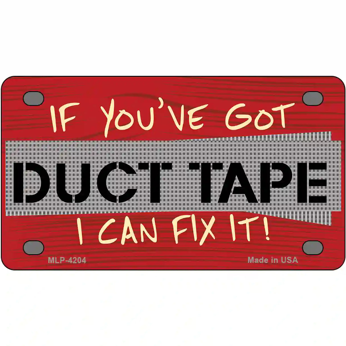 Duct Tape Metal Novelty License Plate 4" x 2.2" (MLP)