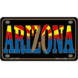 Arizona Inlayed State Flag Metal Novelty License Plate 4" x 2.2" (MLP)