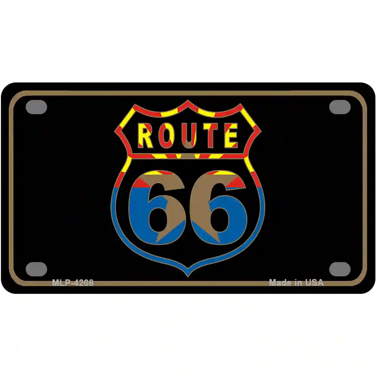 Route 66 Logo Arizona Flag Metal Novelty License Plate 4" x 2.2" (MLP)