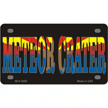 Meteor Crater Arizona Flag Novelty Metal License Plate 4" x 2.2" (MLP)