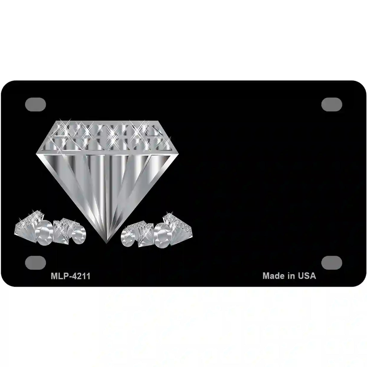 Diamonds Offset Metal Novelty License Plate 4" x 2.2" (MLP)