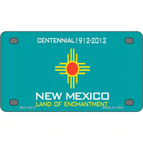 New Mexico Teal Blank Novelty Metal License Plate 4" x 2.2" (MLP)