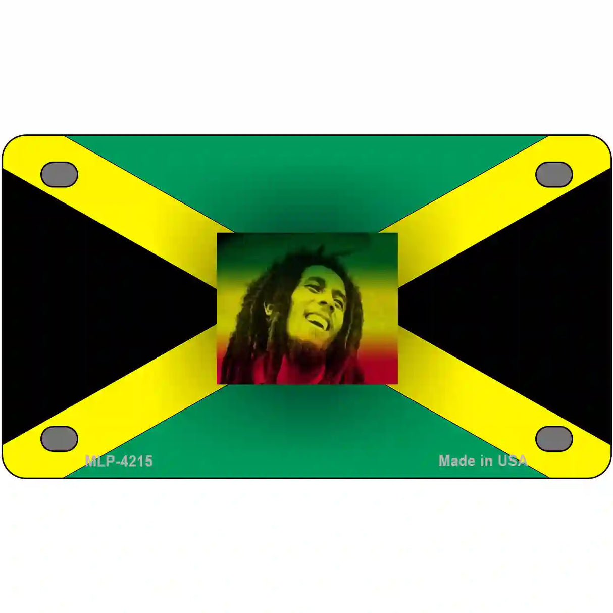 Jamaica Flag Bob Marley Metal Novelty License Plate 4" x 2.2" (MLP)