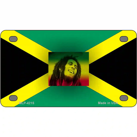 Jamaica Flag Bob Marley Metal Novelty License Plate 4" x 2.2" (MLP)