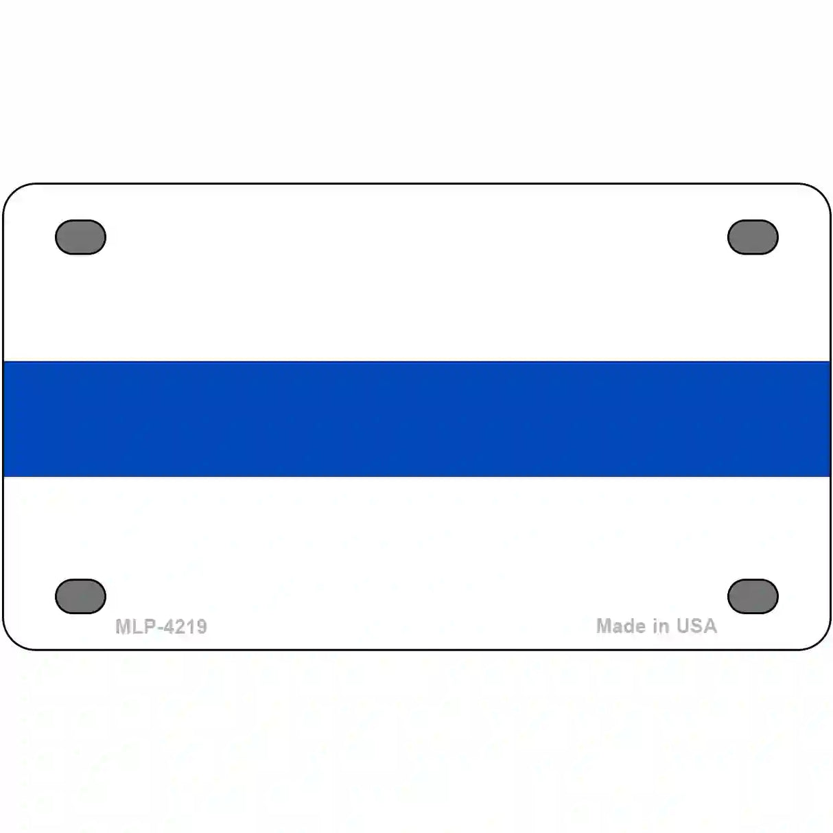 Thin Blue Line White Metal Novelty License Plate 4" x 2.2" (MLP)