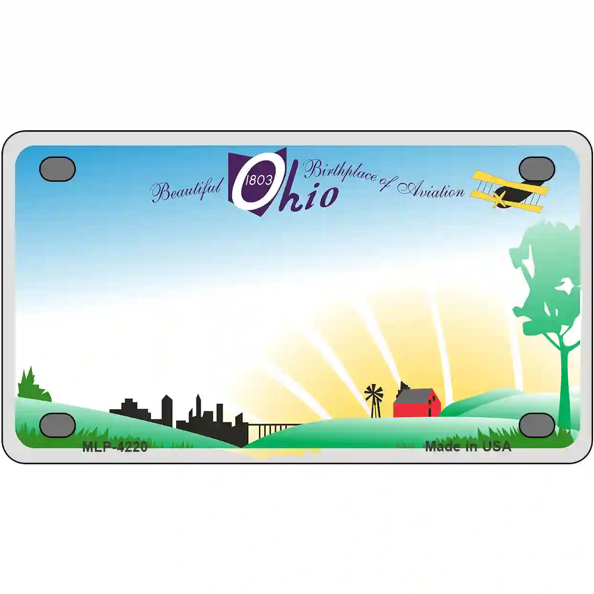 Ohio Novelty State Metal Novelty License Plate 4" x 2.2" (MLP)