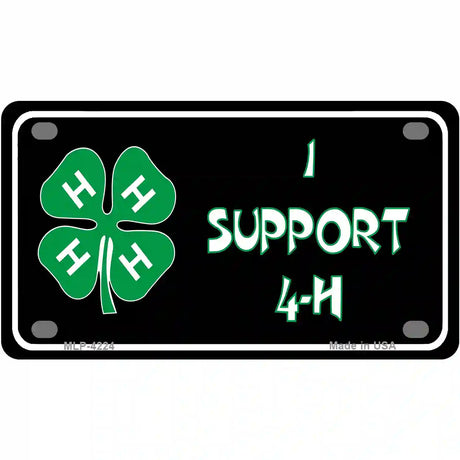 I Support 4-H Metal Novelty License Plate 4" x 2.2" (MLP)