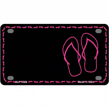 Flip Flops Pink Offset Metal Novelty License Plate 4" x 2.2" (MLP)