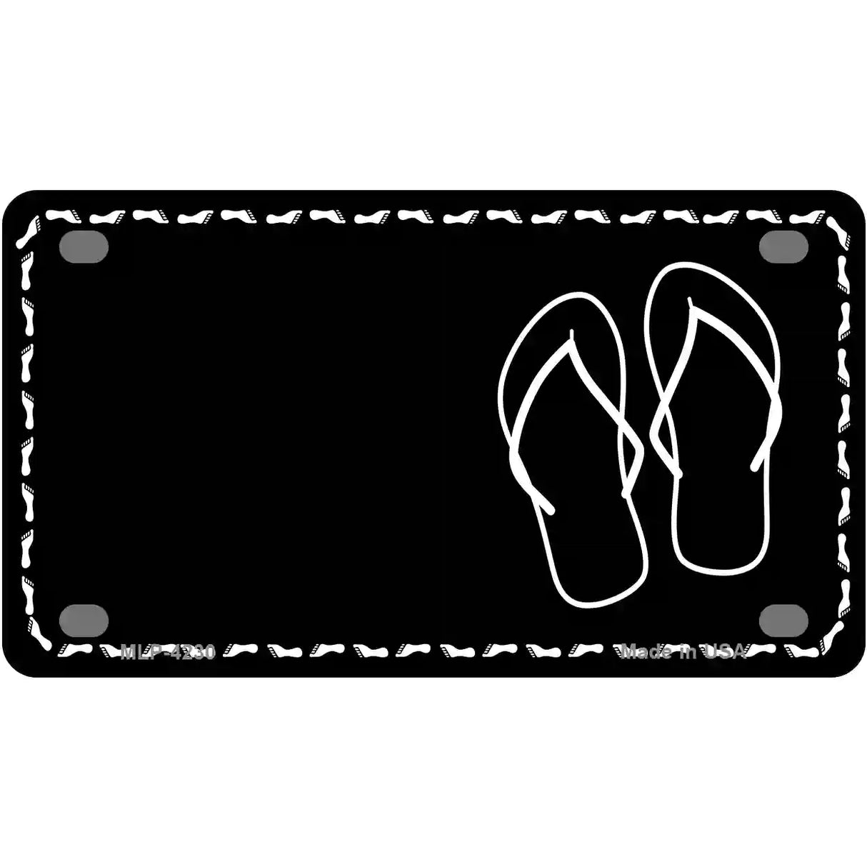 Flip Flops Offset Metal Novelty License Plate 4" x 2.2" (MLP)