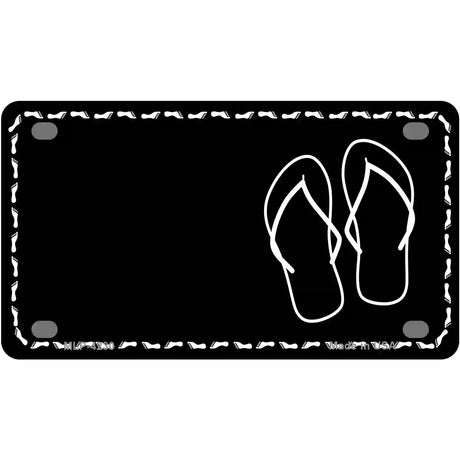 Flip Flops Offset Metal Novelty License Plate 4" x 2.2" (MLP)