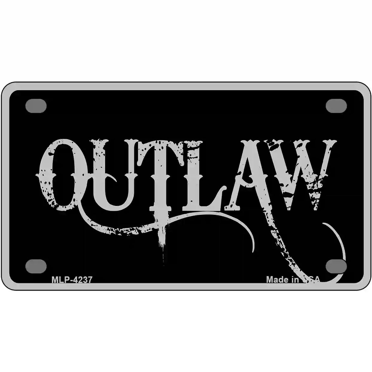 Outlaw Metal Novelty License Plate 4" x 2.2" (MLP)