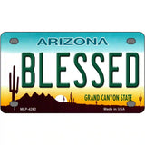 Blessed Arizona Novelty Metal License Plate 4" x 2.2" (MLP)