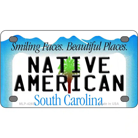 Native American South Carolina Metal Novelty License Plate 4" x 2.2" (MLP)