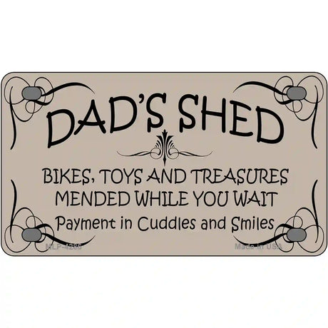 Dads Shed Metal Novelty License Plate 4" x 2.2" (MLP)