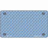 Light Blue White Quatrefoil Metal Novelty License Plate 4" x 2.2" (MLP)