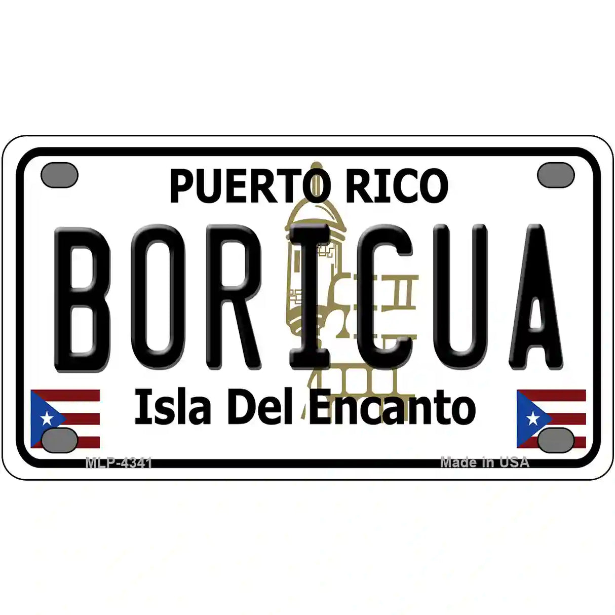 Boricua Puerto Rico Metal Novelty License Plate 4" x 2.2" (MLP)