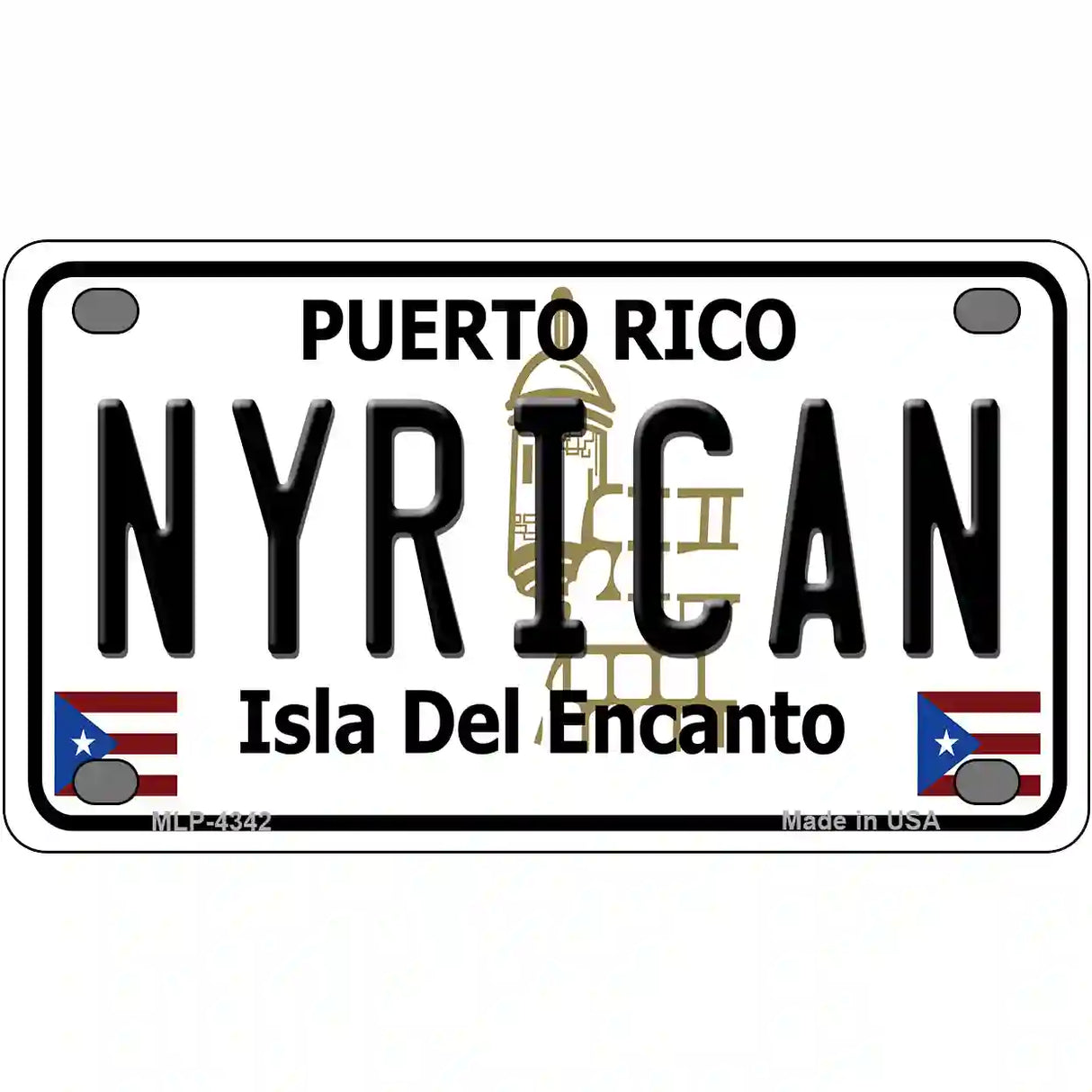 Nyrican Puerto Rico Metal Novelty License Plate 4" x 2.2" (MLP)