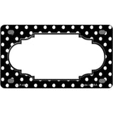 Scallop Black White Polka Dot Metal Novelty License Plate 4" x 2.2" (MLP)