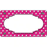 Scallop Pink White Polka Dot Metal Novelty License Plate 4" x 2.2" (MLP)