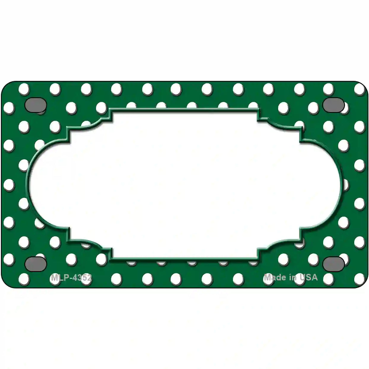 Scallop Green White Polka Dot Metal Novelty License Plate 4" x 2.2" (MLP)