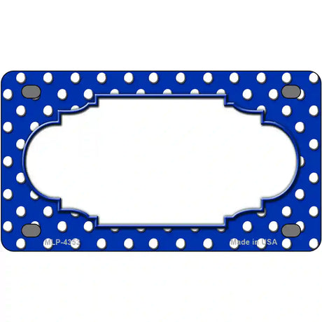 Scallop Blue White Polka Dot Metal Novelty License Plate 4" x 2.2" (MLP)